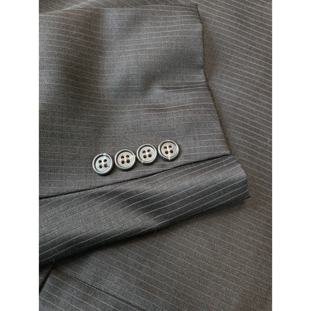 Jack Victor Mens Wool Sports Coat 44L Brown Stripe Canada 2 Button Blazer